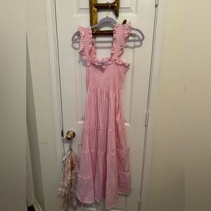 Hill House Home bubble gum pink and white striped nap dress